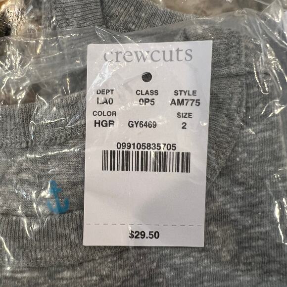 NWT J. Crew Kids' Grey and Blue Striped Pocket Crewneck T-Shirt - Picture 6 of 9